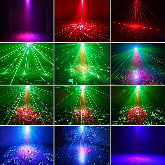 Party Lights,LED Disco Strobe Light,RGB Sound Activated with Remote Control Stage Lights,DJ Light Various Patterns Projector Effect for Bar Club Birthday Parties Christmas Holiday Decorations