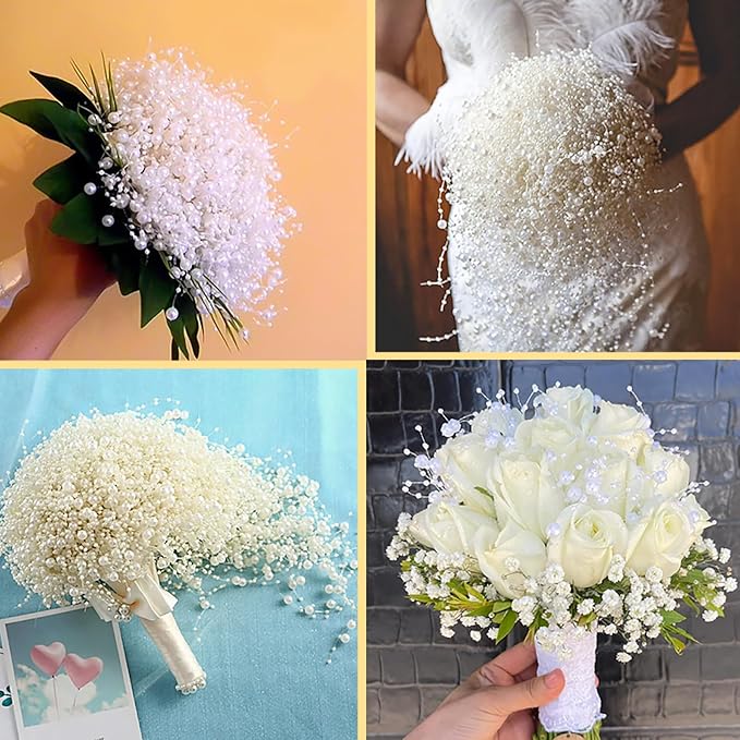 50 PCS Artificial Floating Beads for Centerpieces Vases, Blue Green 8+3mm String Beads for Wedding Party Faux Pearl String for Decorating, String Pearls for Crafts Vase Filler