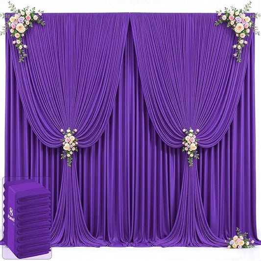 40ft x 12ft Purple Backdrop Curtains Wrinkle Free Backdrop Curtain for Wedding Parties Purple Fabric Backdrops Drapes Back Drop Cloth Bridal Shower Stage Curtains Wedding Decorations for Reception