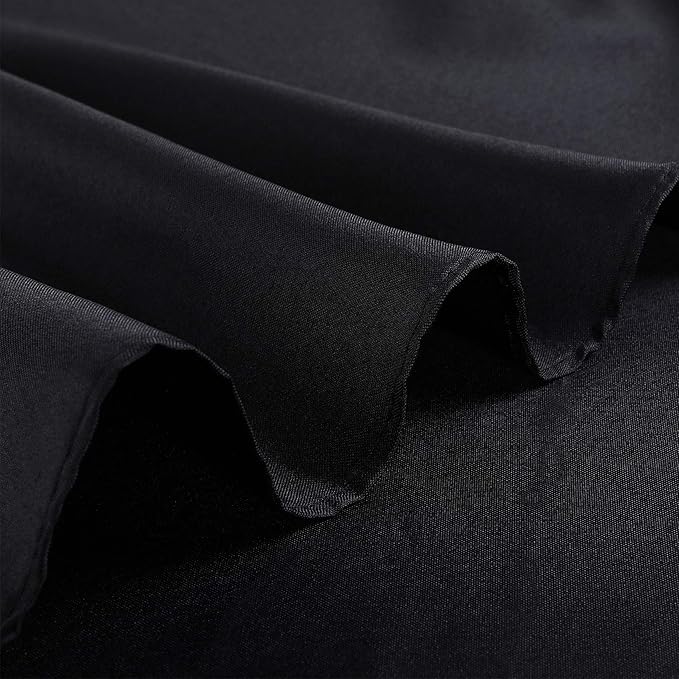 Ascoza 6pack 120 Inch Black Round Tablecloth in Polyester Fabric for Wedding/Banquet/Restaurant/Parties