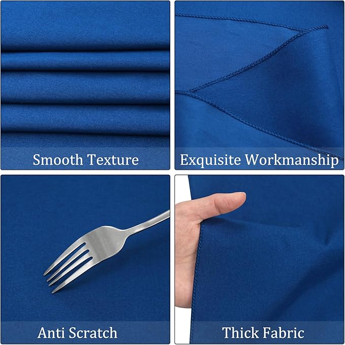 8 Pack Premium Round Tablecloth 108 Inch Round Table Covers Bulk Washable Polyester Fabric Round Table Clothes for Wedding Party Reception Banquet Buffet Restaurant (Royal Blue, 108 Inch)