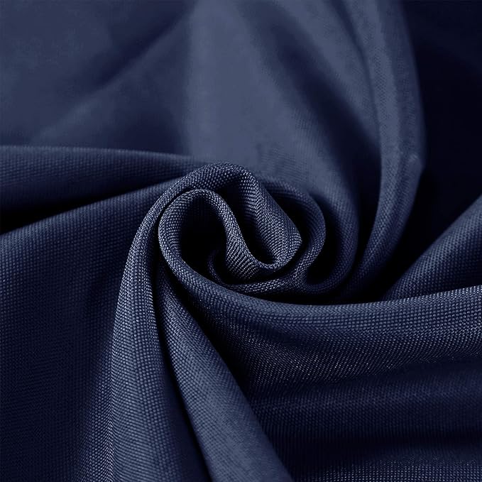 132 inch Round Tablecloth Washable Polyester Table Cloth Decorative Table Cover for Wedding Party Dining Banquet（132 inch,Navy）