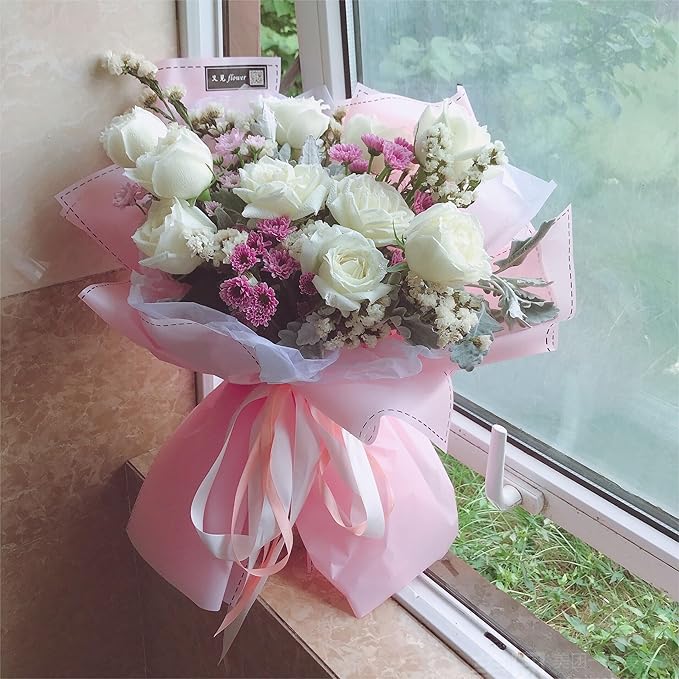BLEUM CADE 16Pcs Artificial Flowers Fake Roses with Stems, Ivory White Boxed Foam Roses for DIY Bouquets Centerpieces Wedding Party Arrangement Bridal Shower Decor
