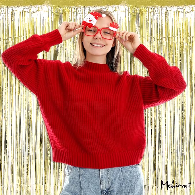 4 Pack Light Gold Fringe Curtain Backdrop, 3.2Ft x 6.6Ft Metallic Tinsel Foil Fringe Streamers Background for Photo Booth Birthday Wedding Baby Shower Carnival Easter Mother’s Day Party Decorations