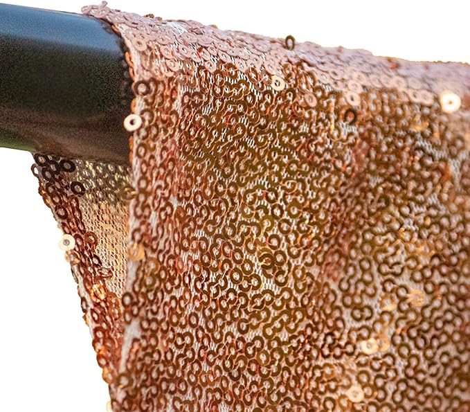 Rose Gold Sequin Backdrop Curtains 2 Panels 2FTx8FT Glitter Rose Gold Drapes Photo Backdrop Party Wedding Baby Shower Curtain Sparkle Photography Background Curtains