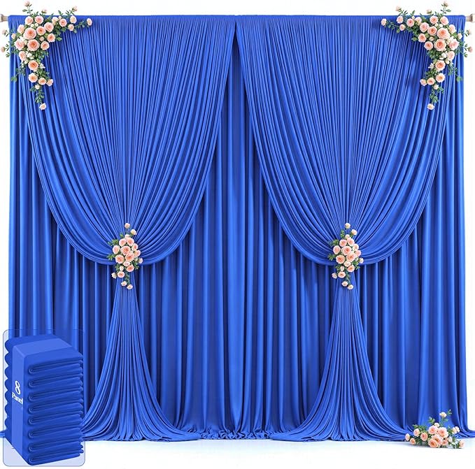 40ft x 12ft Royal Blue Backdrop Curtains Wrinkle Free Backdrop Curtain for Wedding Parties Blue Fabric Backdrops Drapes Back Drop Cloth Bridal Shower Stage Curtains Wedding Decorations for Reception