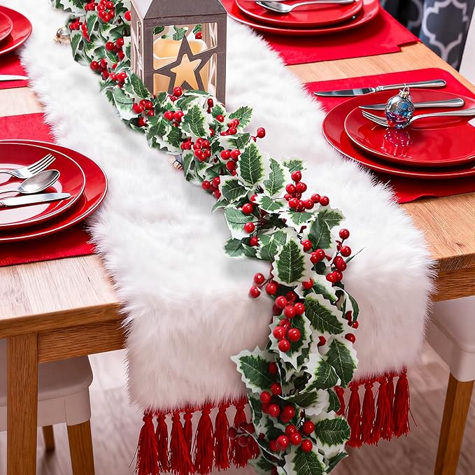MAKHOT 2-Piece Christmas Garland Suitable for Christmas Holiday Fireplace Indoor and Outdoor Decor.