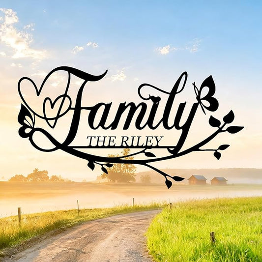 Personalized Family Last Name Signs, Custom Signs Outdoor Metal, Monogram Metal Sign Wall Art For Home Outside Decor, Name Sign Customized Wedding Christmas Housewarming Gifts For Women Men