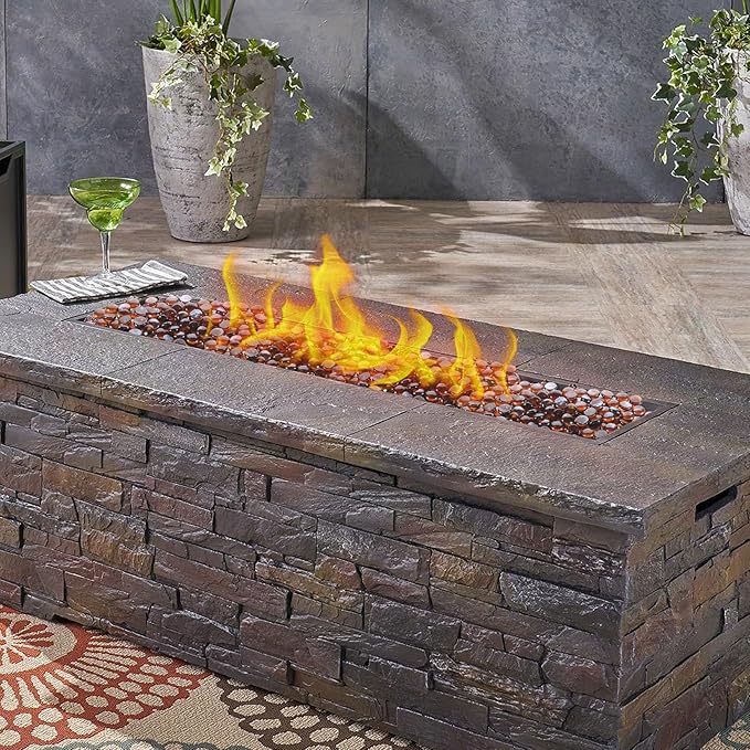 20 Pounds Firepit Glass, 3/4 Inch Glass Beads, Rocks for Fire Pit Table, Fireplace and Fire Bowl, Round FirePit Beads, Amber
