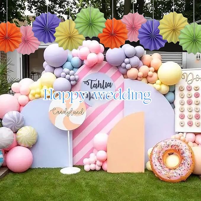 Pink Party Decorations,Pink Paper Decorations for Party,Baby Shower Decorations Party Paper Fans Bulk 8in,Schoolgirl Style Classroom Decor for Party 30 Color DIY Set （Pink）