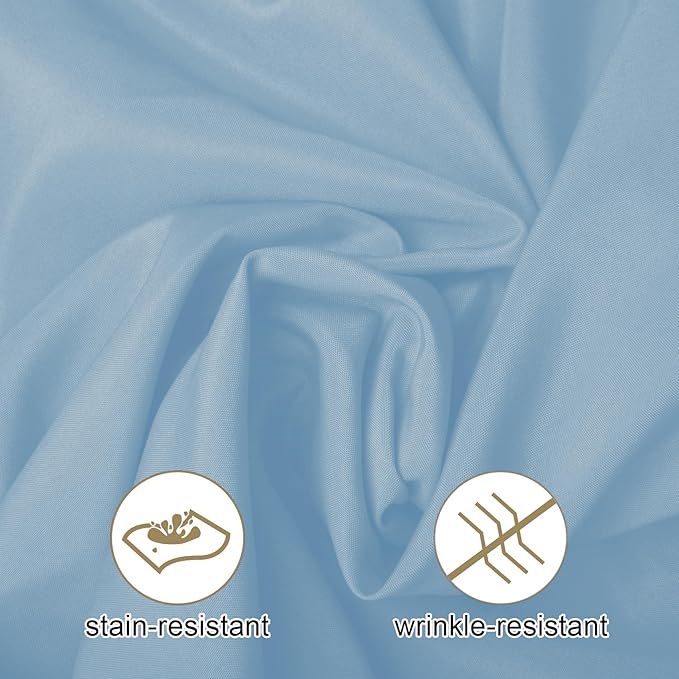 Ascoza 2pack 108 Inch Blue Mist Round Tablecloth in Washable Polyester Fabric for Wedding/Banquet/Restaurant/Parties