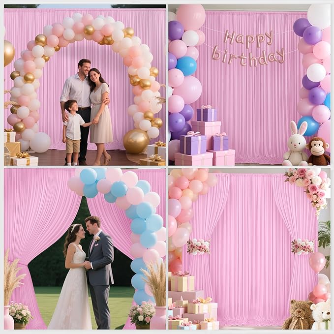 20x10ft Backdrop Curtains for Parties, 4 Panels 5x10ft Curtains Photography Drapes Rod Pocket Curtain Backdrop for Birthday Wedding Baby Shower Home Decor