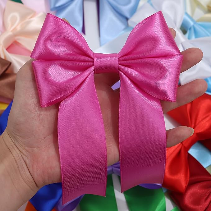 Hot Pink Solid Satin Ribbon 1-1/2 Inch 25 Yards Solid Polyester Fabric Ribbon for Gift Wrapping Wedding Christmas Baby Shower Birthday Party Decoration Handmade Immortal Flower Craft