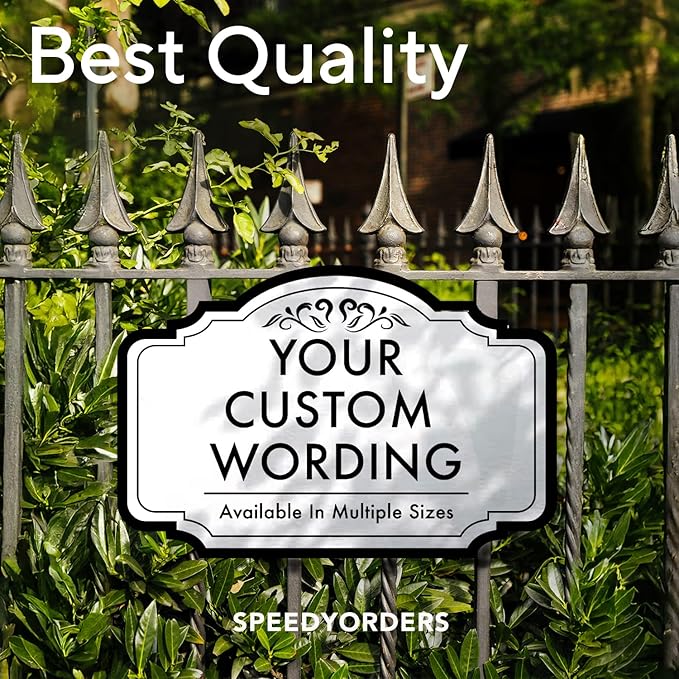 Custom Decorative Outdoor Signs, Personalized Aluminum, Customized Driveway Sign, Waterproof, Made in USA, Metallic Silver 30x24 In
