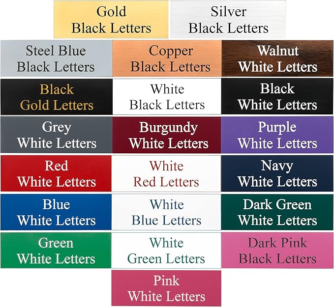 Custom Engraved Name Badges with Pin or Magnet Backing, 1" x 3" - Personalized Acrylic Name Tag with 15 Font Options and 21 Color Options - 4 Tags