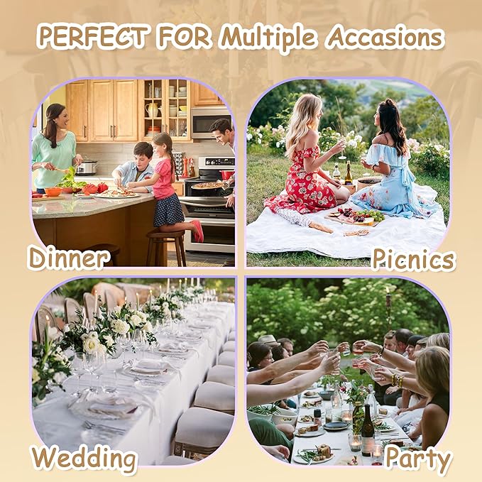 MYSKY HOME Table Cloth 60x84 in Rectangle Table, Heavy Duty Cotton Tassel Linen Look Waterproof Tablecloths Farmhouse Tablecloth, Wrinkle Free Table Cover with Beige Tassels for Kitchen Dining, Party