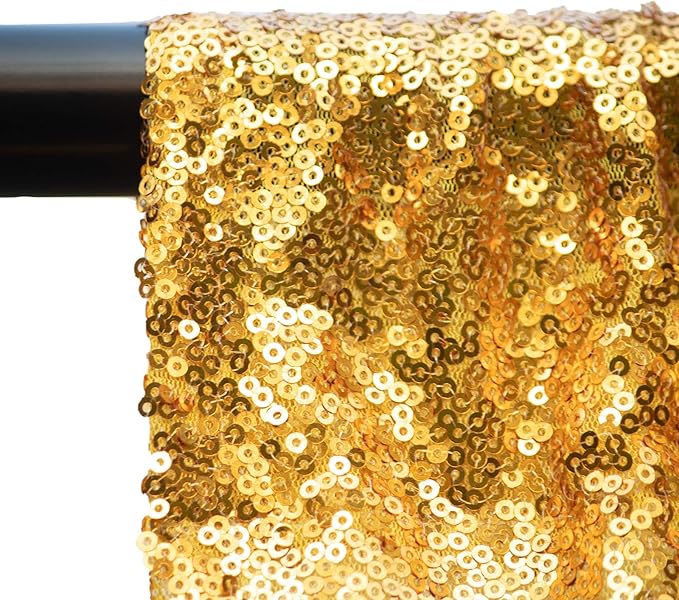 Gold Sequin Photography Backdrop Curtains 8FTx8FT 1 Panel Sparkly Background Drapes for Party Birthday Wedding Decor