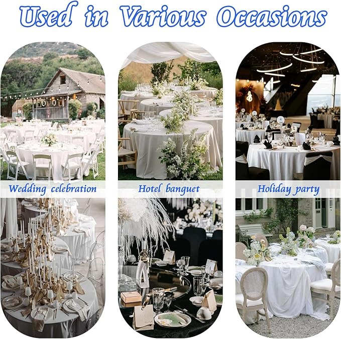 KKJIAF 1 Pack 60 Inch / 5ft Round Table Cloth, Black Overlay Round Satin Table Cover, Silky Satin Dining Tablecloths for Wedding Buffet Parties Banquet Decoration