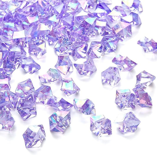 DomeStar 150PCS Purple Fake Ice, Fake Diamonds Sparkling Plastic Gems Vase Fillers for Centerpieces Wedding Party Decoration Table Scatter Display