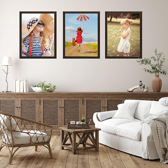 KTKDE A2 Picture Frame Walnut Woodgrain Display 16.5x23.4 inch Poster Frames Set of 6 Vertical & Horizontal Wall Hanging Large Picture Frame and Artwork - Perfect for best gifts and Home Decor