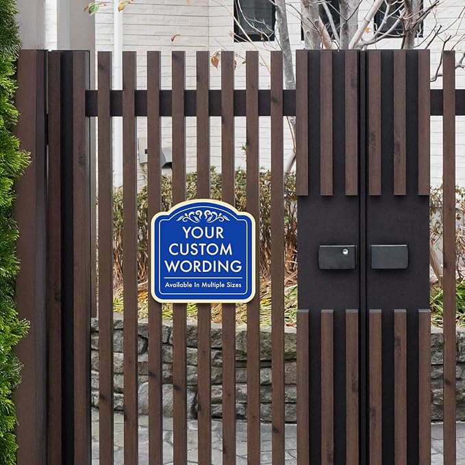 Blue Steel 12x12 Personalized Custom Aluminum Decorative Waterproof Driveway Sign