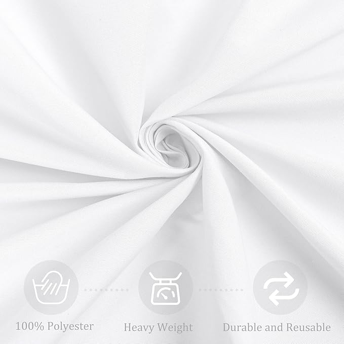12 Pack White Round Tablecloth 90 Inch Round Table Covers Bulk Washable Polyester Fabric Round Table Clothes for Wedding Party Reception Banquet Buffet Restaurant (White, 90 Inch)