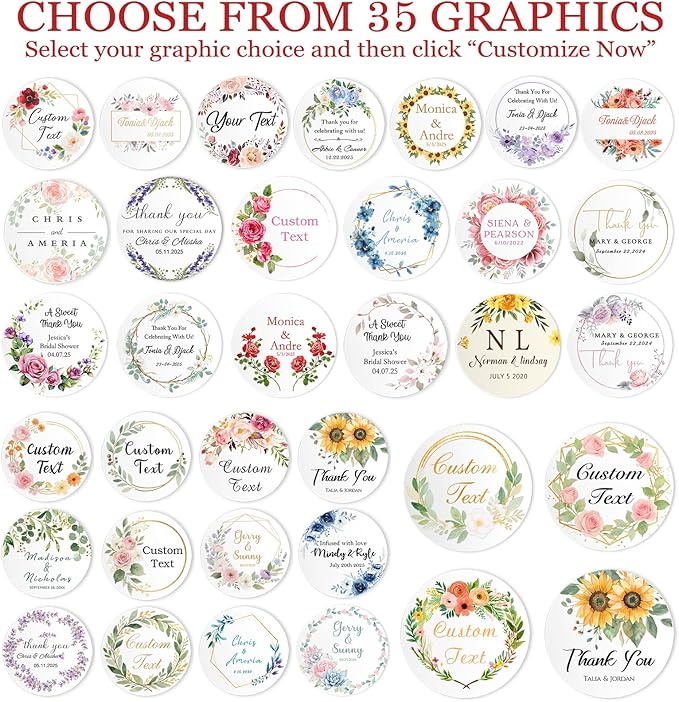 Custom Stickers Wedding Favors Personalized Labels for Business Logo 50-1000PCS Customized Vinyl Label Stickers Waterproof for Wedding Birthday Party