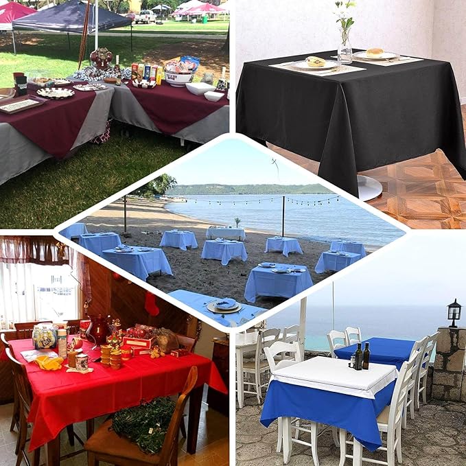 Efavormart 70" Yellow Square Polyester Tablecloth for Dining Table, Wedding, Party, Event, Banquet, Restaurant Decoration