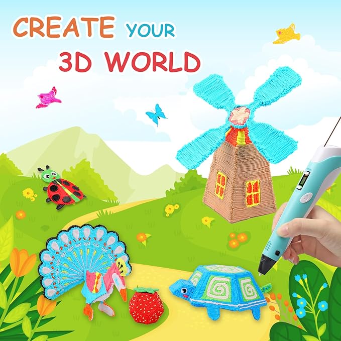 32 Colors 3D Pen Filament 1.75mm PLA, Each Color 20 Feet, Total 640 Feet 3D Pen Filament Refills 3D Printing Pen Refills with High-Precision Diameter Not Compatible with 3Doodler Pen