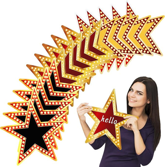 Geosar 48 Pcs Movie Star Cardboard Red Carpet Awards Night Cutouts Confetti Cutouts for Bulletin Board Movie Party Decoration Supply Wall (11 Inch)