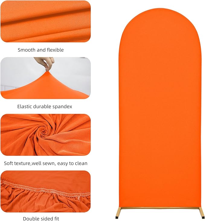 Wedding Arch Cover 6FT Arch Backdrop Cover Spandex Fitted Arch Cover for Round Top Chiara Backdrop Stand Covers for Wedding Birthday Party Baby Shower Banquet Ceremony Decoration