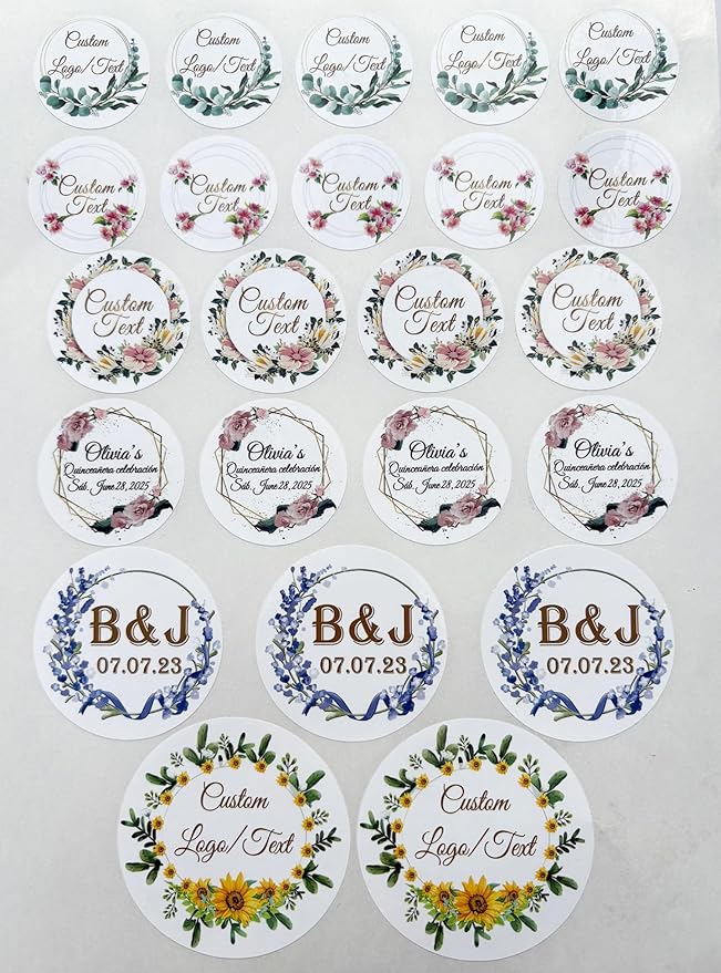 Premium Custom Stickers Labels - Personalized Stickers for Businesses Logo and Name. Birthday Pets and Label Product Boxes Wedding Favors Waterproof Labels (custom text, 1.5 inch)