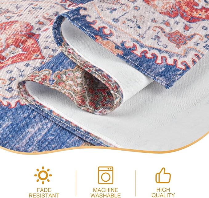 Snycler Table Runner Boho Table Runners Vintage Elegant Farmhouse Table Center Linen Decor for Home Dining Party Entrance (13x108 Inch) Navy Blue