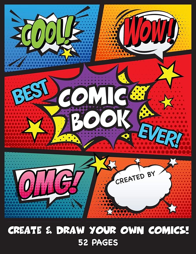 Blank Comic Book | Set of 2 | Create Your Own Comics and Cartoons with 5 Comic Templates | Blank Books for Kids | Creative Gift Idea | Road Trip Essentials