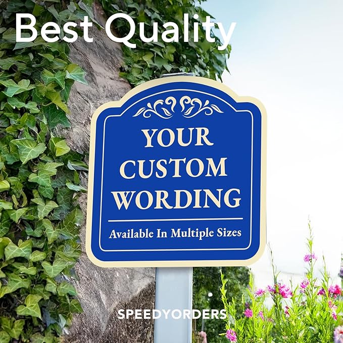 Custom Decorative Outdoor Metal Sign - Personalized Aluminum Design 1 Blue Steel - 24x24 In, Waterproof, Made In USA, Driveway Sign