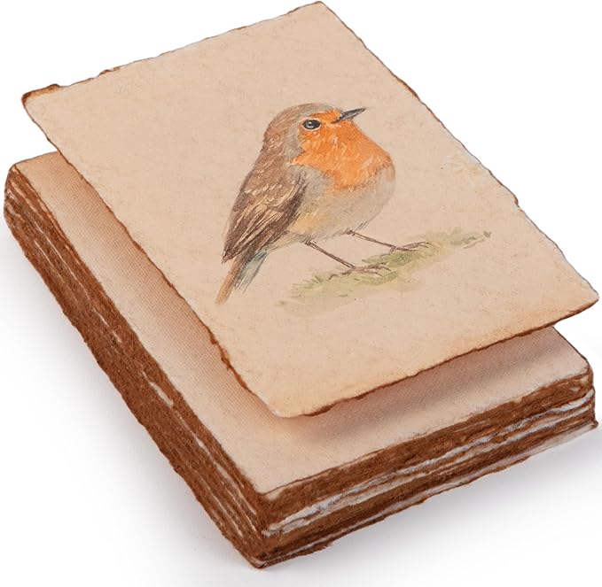 Wanderings Handmade Antique Deckle Edge Blank Cards - 4"x6" Package of 50 - Mixed Media Cards for Announcements Invitations Crafts - Thick Deckled Edge Paper 150 GSM Recycled Paper