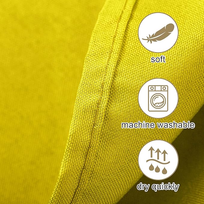 Ascoza 2pack 70 Inch Yellow Round Tablecloth in Washable Polyester Fabric for Wedding/Banquet/Restaurant/Parties…