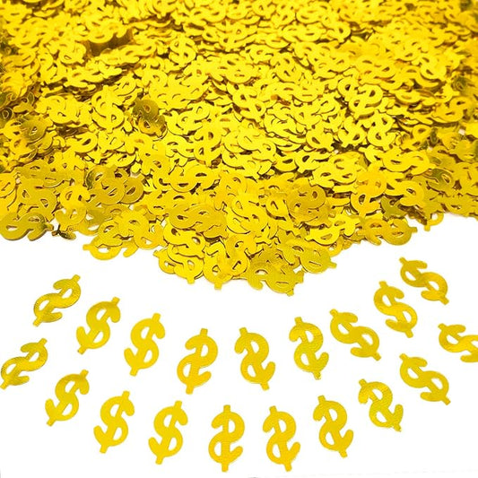 Confetti Dollar American Dollor Sequins Table Metallic Foil Confetti for Casino Wedding Birthday Festival Party Decoration 1.6OZ (Dollor)