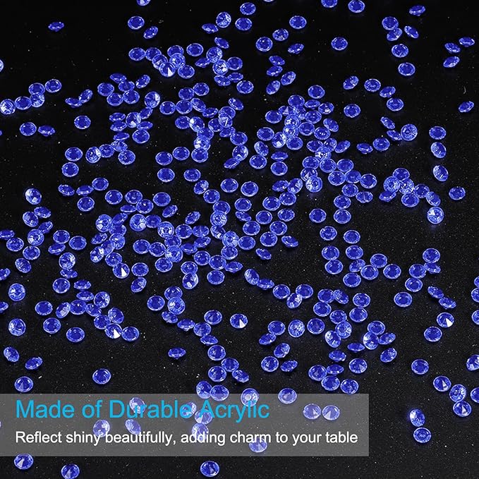 PATIKIL 4000 Pcs Wedding Table Scatter Confetti Crystals 6 mm Acrylic Diamonds Vase Fillers Gems for Table Centerpiece Decorations Party Vase Beads, Sapphire Blue