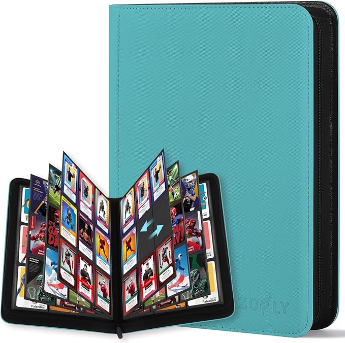 9 Pocket Card Binder, 540 Pockets Trading Card Binder, Double-sided Side Loading Collection Binder, Ringless Card Protector, Card Folder for MTG, TCG, Game Cards, Sport Cards, Teal