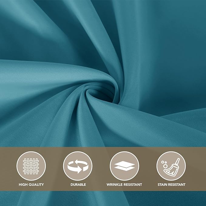 sancua Square Tablecloths 85x85 Inch, 2 Pack - Teal Fabric Table Cloth for Square or Round Tables, Washable Polyester Table Cover for Outdoor Party, Birthday, Buffet, Resturant