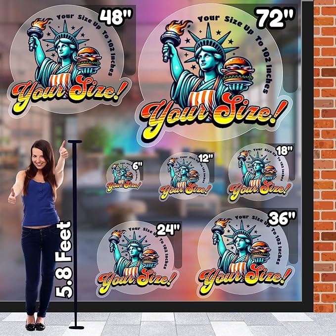 Custom High Static Window Cling ║ Your Logo or Design We Print Your Static Cling ║ Waterproof School Storefront Home ║ Perfect for Installing on Windows in Less Than a Minute.