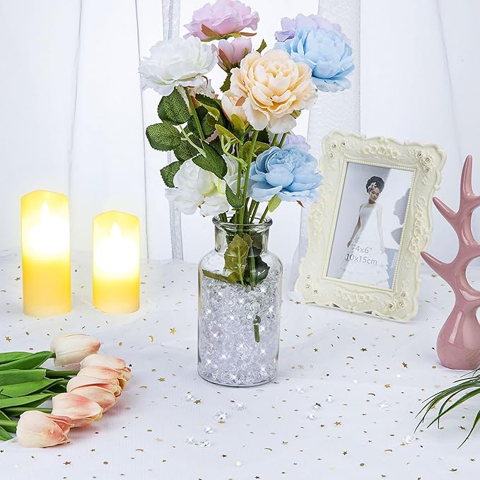 2000 pcs/Pack Wedding Table Scatter Confetti Crystals Acrylic Diamonds 8 mm Rhinestones for Wedding, Bridal Shower, Vase Beads Decorations (8mm, Black)