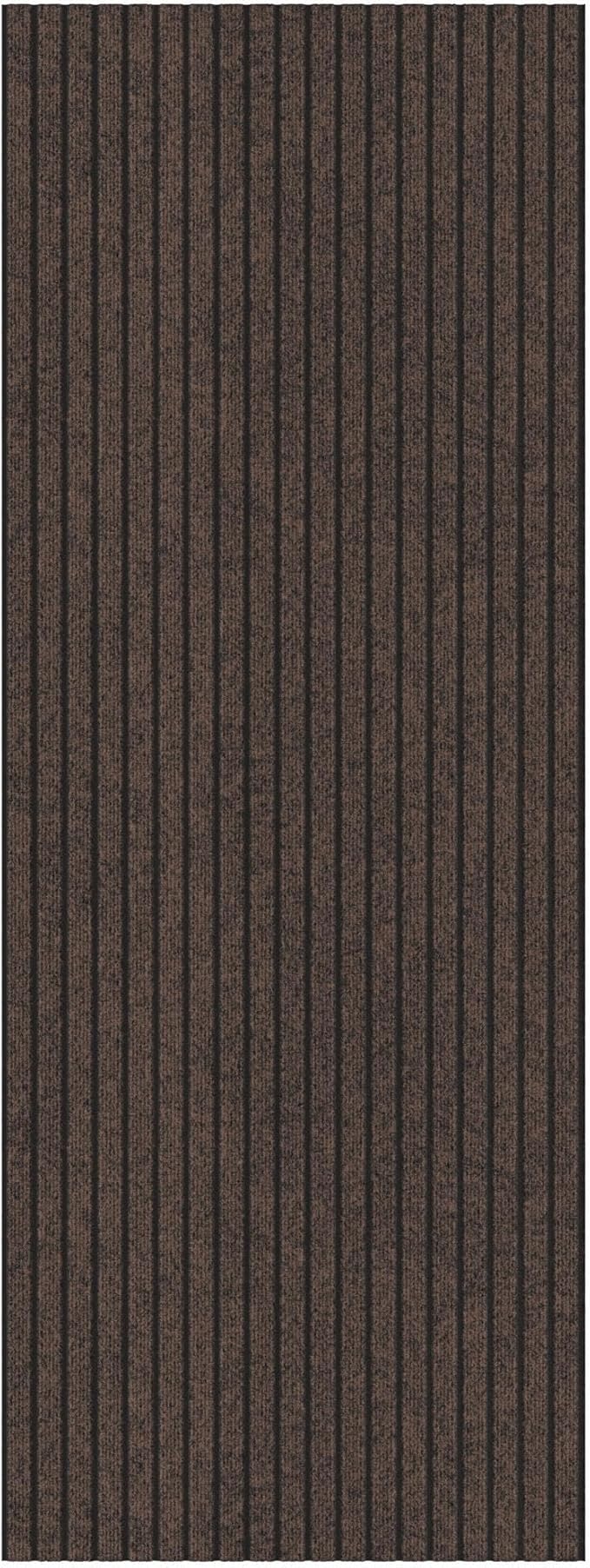 Ottomanson 2'7" x 20' Hallway Runner with Scraper Pile - Extra Durable Non-Slip Rug Mat for Indoor & Outdoor Use - Ideal for Kitchen, Entryway & Garage - High-Traffic Carpet, Brown