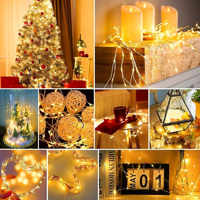 pozzolanas 12 Pack Warm White Battery Operated String Lights - 7ft Waterproof Fairy Lights with 20 LEDs for Home, Mason Jar, Party, Wedding, Halloween, Christmas Decorations