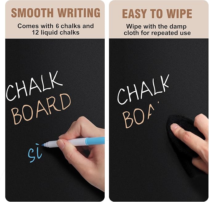 SELEAD Small Chalkboard Words Sign - 3 Pack 6x8 Inch Tabletop Decorative Chalk Board with Wooden Stand, Mini Double-Sided Erasable Message Menu Board for Food, Business, Wedding, Party