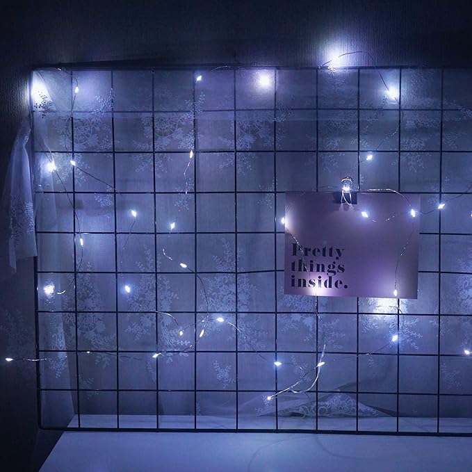 20 Pack Fairy Lights Battery Operated, 6.6ft 20 LED Mason Jar Lights Silver Wire Waterproof Firefly Mini Led String Lights for Table Party Wedding Centerpiece DIY Crafts Christmas Decor