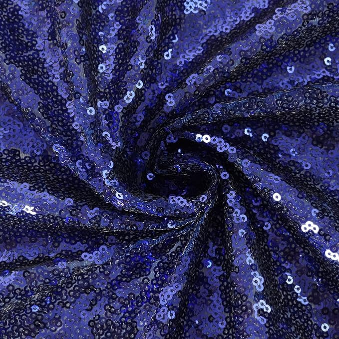 Eternal Beauty Navy Blue Sequin Backdrop, 8x8 Ft Glitter Background Curtains for Shimmer Photography Party Wedding Birthday Independence Day Back Drop Decor