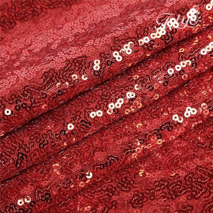 Red Sequin Backdrop Curtains Glitter Drapes 2FTx8F 2 Panels for Wedding Birthday Party Decorations Bridal Baby Shower Party Supplies Sparkly Photography Background