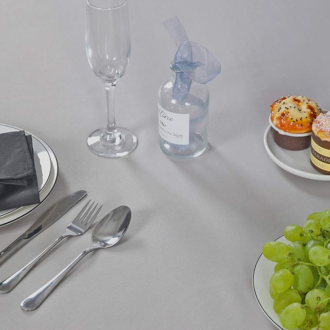 70 inch Round Tablecloth Washable Polyester Table Cloth Decorative Table Cover for Wedding Party Dining Banquet（70 inch,Silver）